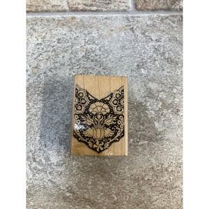 H50 Floral Motif Wood Mounted Rubber Stamp Vintage Crafting Scrapbooking Art